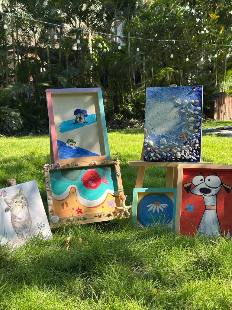 acrylic art in liulo kids workshop